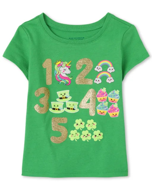 Baby And Toddler Girls St. Patrick's Day Numbers Graphic Tee - ireland | The Children's Place