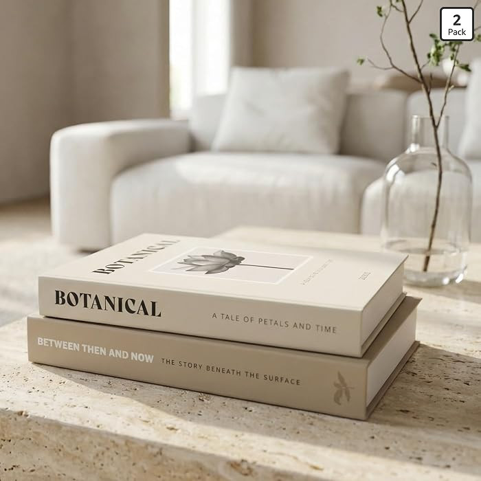 ZICOTO Beautiful Decorative Books - Set of 2 Boxes Enhance Your Coffee Table, Bookshelf or Mantel... | Amazon (US)