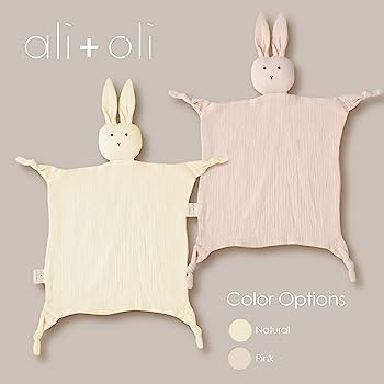 Ali+Oli Cuddle Bunny Security Blanket (Beige) - Soft & Breathable Muslin Blanket, Plush Baby Blan... | Amazon (US)