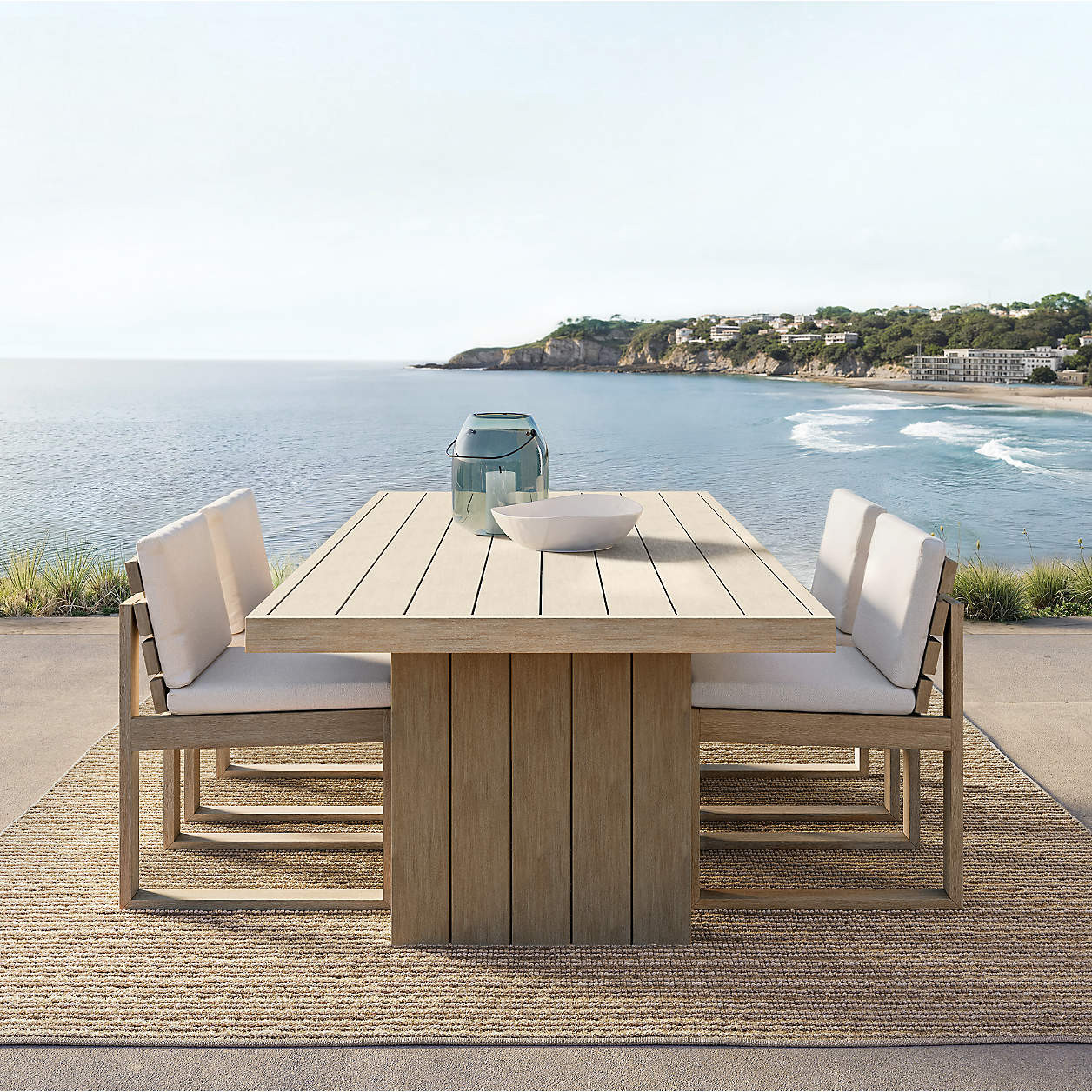 Mallorca 92"-114" Solid Wood Extendable Outdoor Dining Table + Reviews | Crate & Barrel | Crate & Barrel