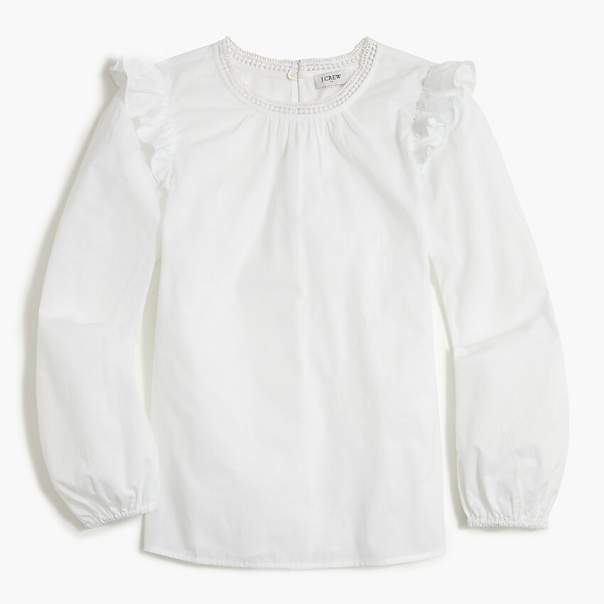 Long-sleeve ruffle-shoulder top | J.Crew Factory