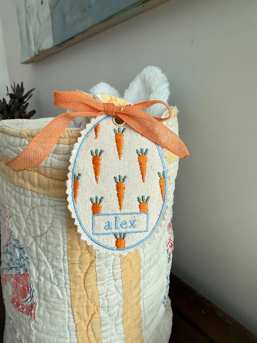 Personalized Embroidered Carrot Easter Basket Tag | New Design | Exclusively on Etsy | Etsy (US)