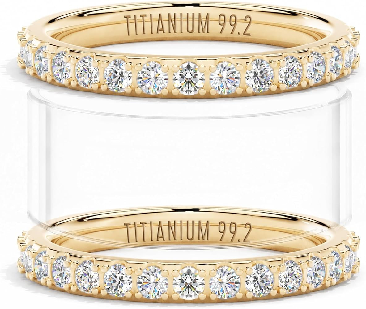 2Pcs ASTM F136 Titanium Stacking Rings Compatible with Oura Ring Gen 5/4/3 | Amazon (US)