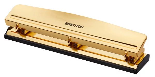 Bostitch Office 3 Hole Punch, 12 Sheet Capacity, Metal, Gold Chrome | Walmart (US)