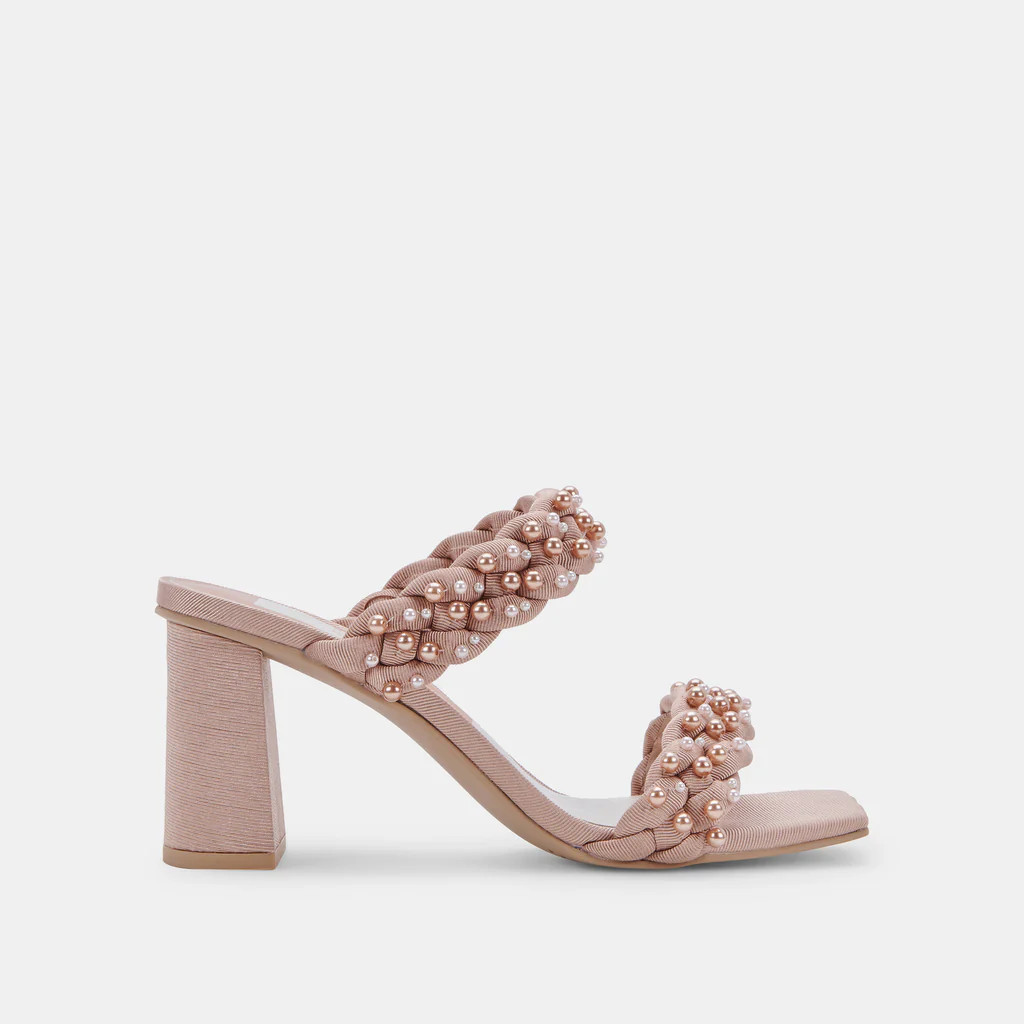 PAILY PEARL HEELS BLUSH MULTI PEARLS | DolceVita.com