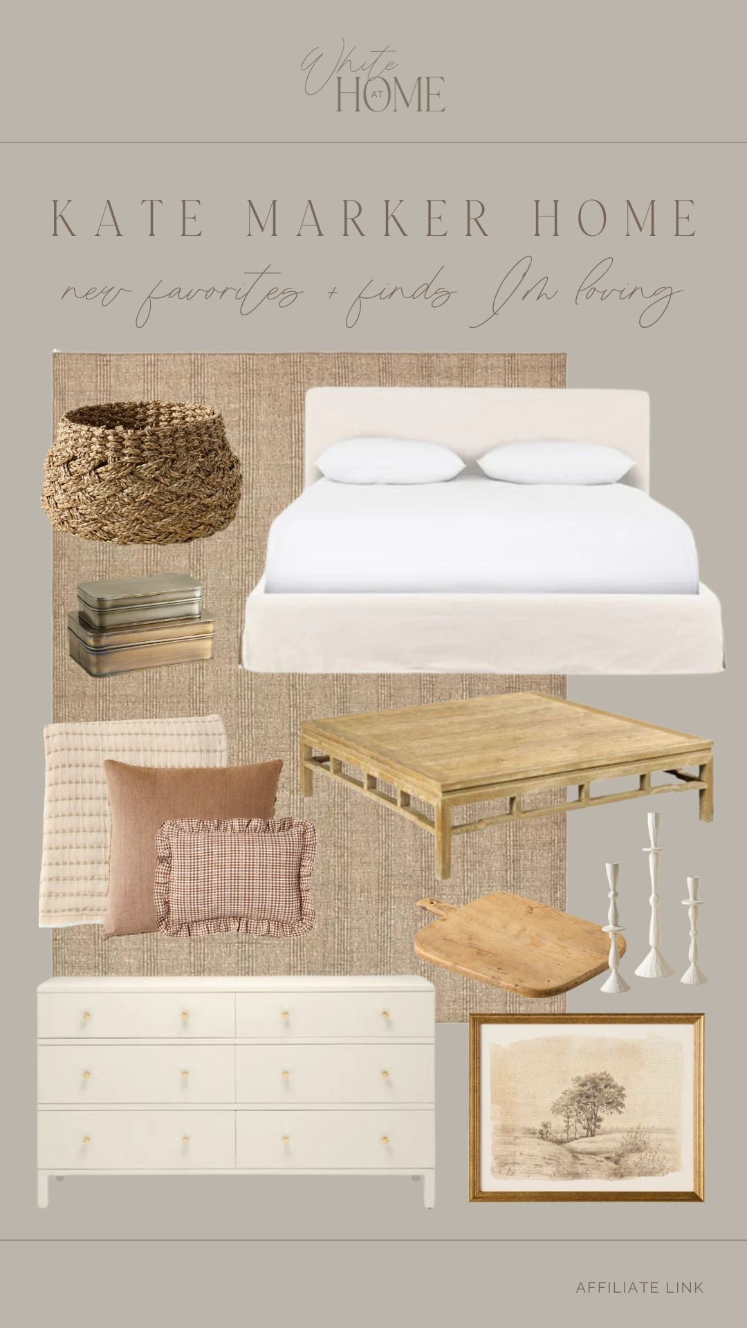 These new Kate Marker finds 😍😍 I love this slipcover bed frame, and these light clay tones paired with natural textures are a beautiful combination! Gorgeous, light, and airy additions for spring!  

#LTKHome