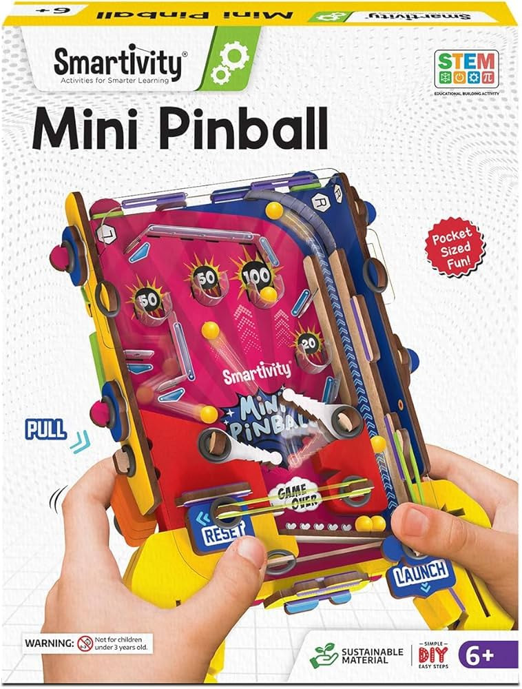 Smartivity DIY Mini Pinball for Kids Ages 6-12 Years | Build Your Own - Hand Held Pinball Game I ... | Amazon (US)