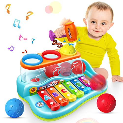 NVHH Baby Toys 12-18 Months Hammer Pounding Xylophone Kids Gifts for 1 2 3+ Year Old Boys Girls, Early Educational with Music Balls, Christmas Birthday Toys for 6 to 12 Months | Amazon (US)