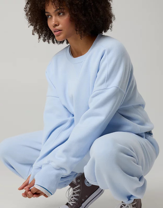 OFFLINE By Aerie Cloud Fleece Classic Crewneck Sweatshirt | Aerie