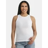 Time and Tru Women's High Neck Ribbed Tank Top, Sizes XS-XXXL | Walmart (US)