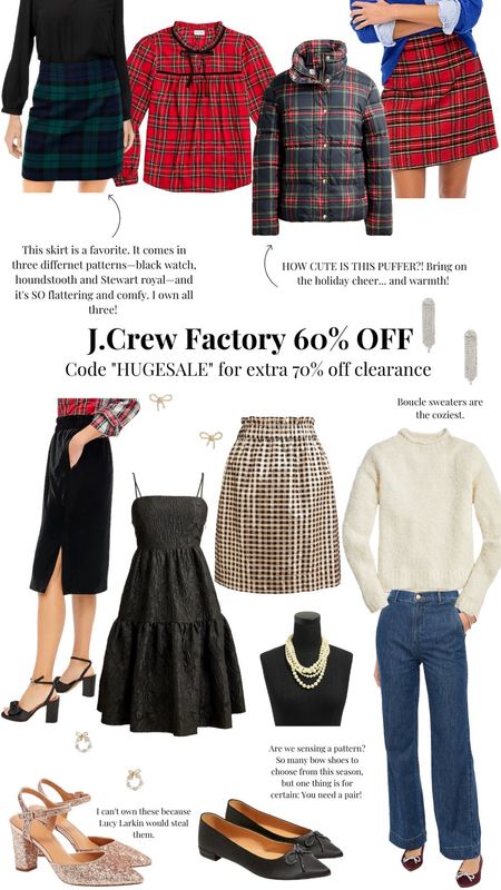 Insane prices on the cutest J.Crew Factory holiday finds today! Use code “HUGESALE” for an additional 70% off clearance 🤯 

#LTKsalealert #LTKCyberweek #LTKHoliday