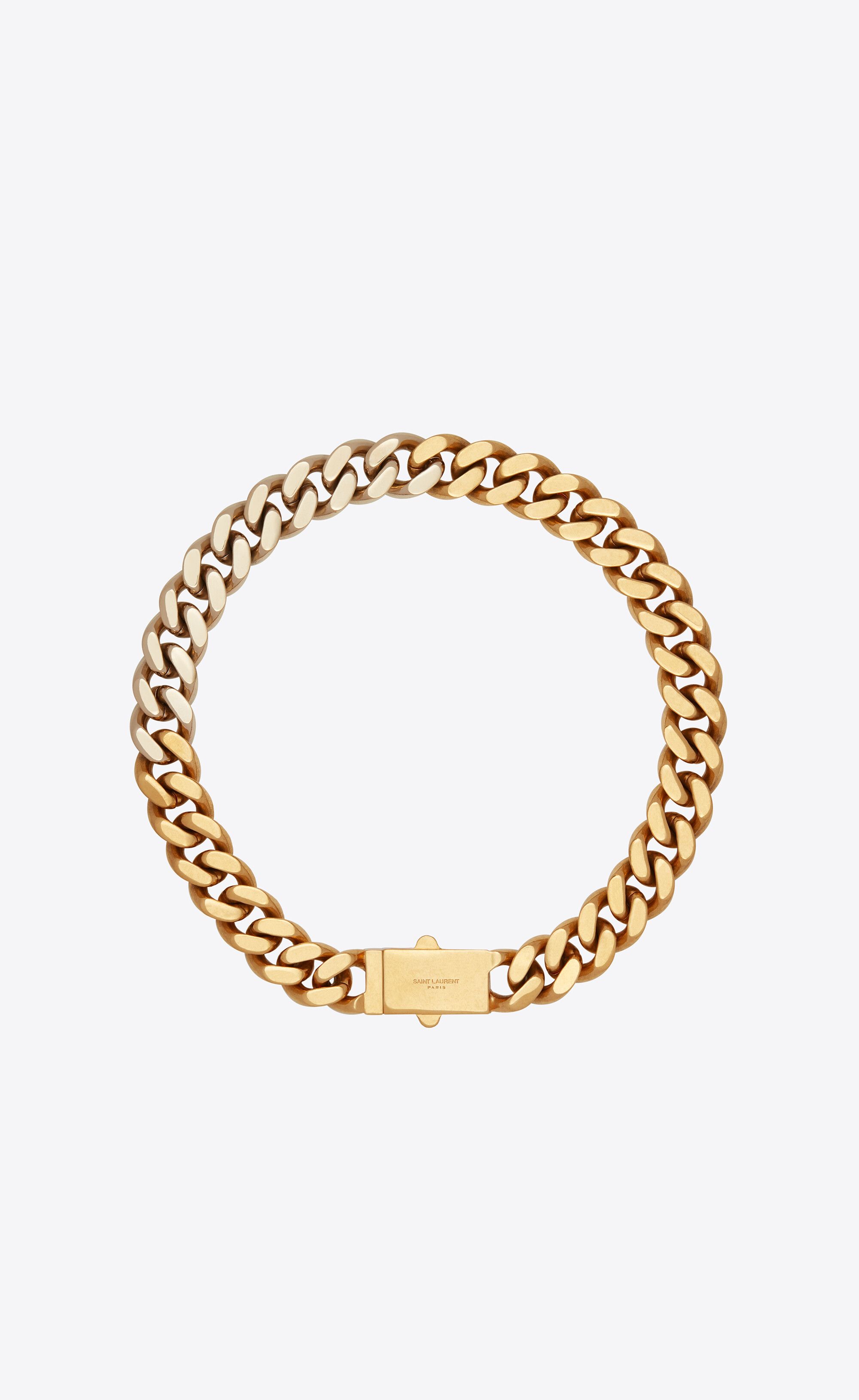Two-Tone Chain Necklace In Metal Yellow & Gold M | Saint Laurent Inc. (Global)