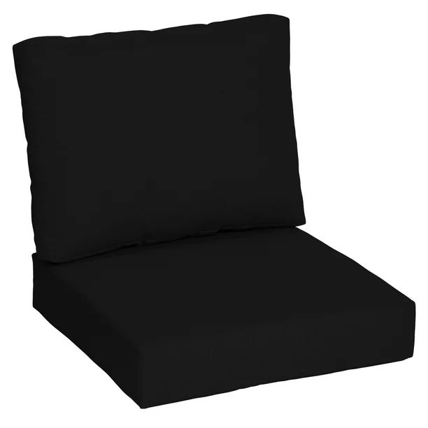 Better Homes & Gardens 42" x 24" Black Rectangle Outdoor 2-Piece Deep Seat Cushion | Walmart (US)