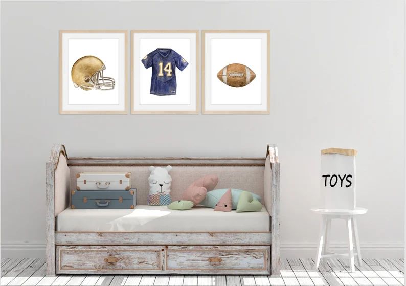 Football Notre Dame Set 3  Nursery Art Print Boys Room | Etsy | Etsy (US)