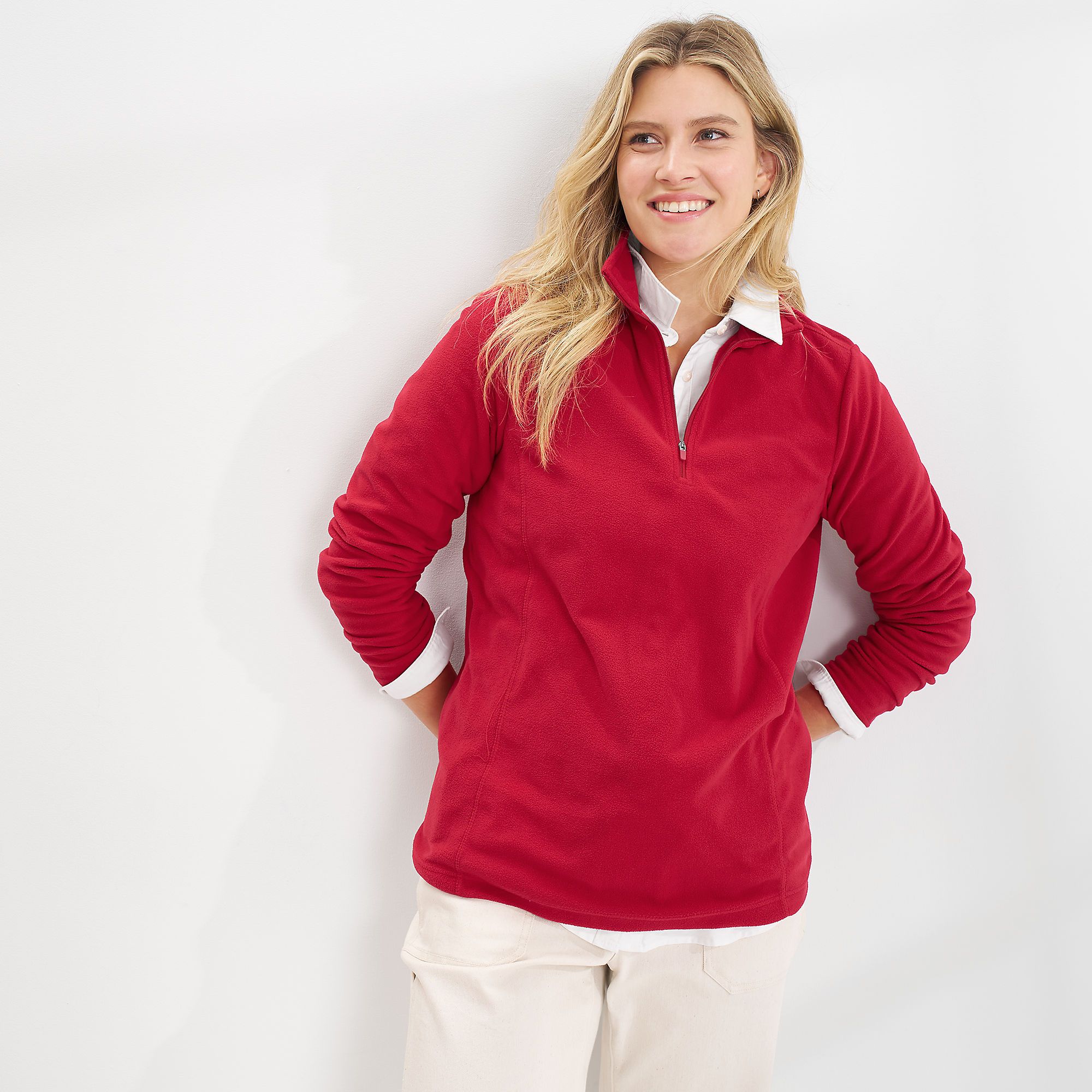 Women's Fleece Quarter Zip Pullover | Lands' End (US)