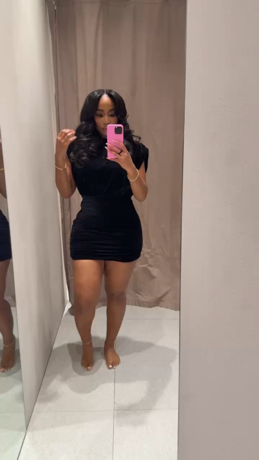 Black velvet mini dress with shoulder pads! 

#LTKFindsUnder100 #LTKootd