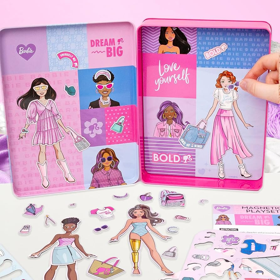 Barbie D.I.Y. Magnetic Play Set, 75 Pieces, 3 Magnetic Dolls, Crafts for Kids Ages 4-8, 4 Year Ol... | Amazon (US)