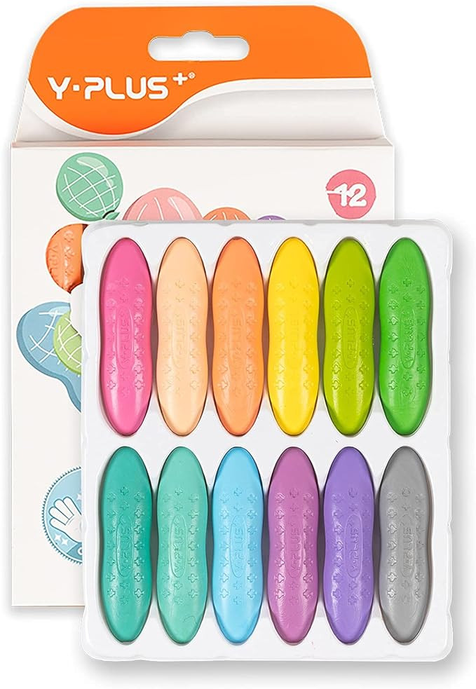 YPLUS Peanut Crayons for Kids, 12 Pastel Colors Washable Toddler Crayons, Non-Toxic Baby Crayons ... | Amazon (US)