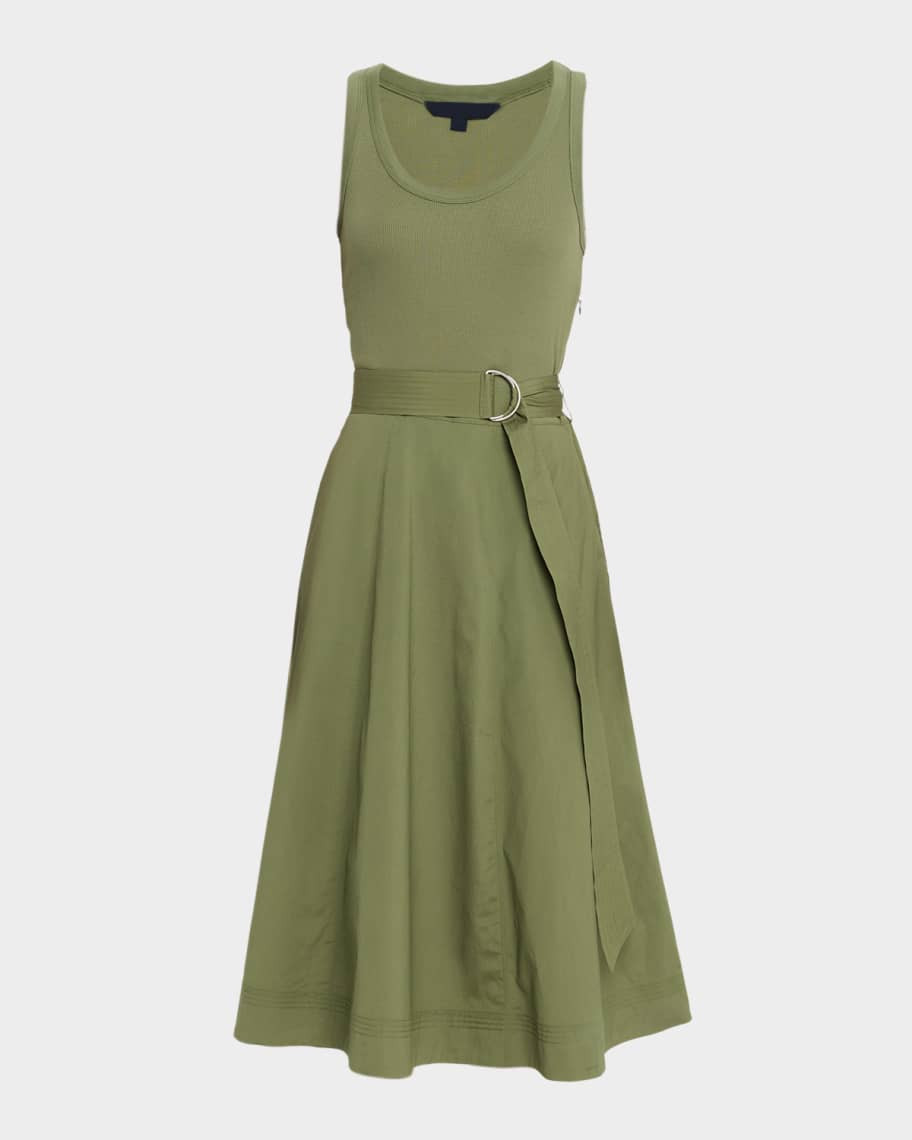 Veronica Beard Ennis Mixed-Media Dress | Neiman Marcus
