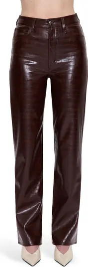 Cassie Embossed Faux Leather Flare Pants | Nordstrom