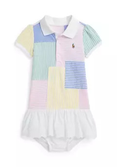 Ralph Lauren Childrenswear Baby Girls Patchwork Mesh Polo Dress & Bloomer | Belk