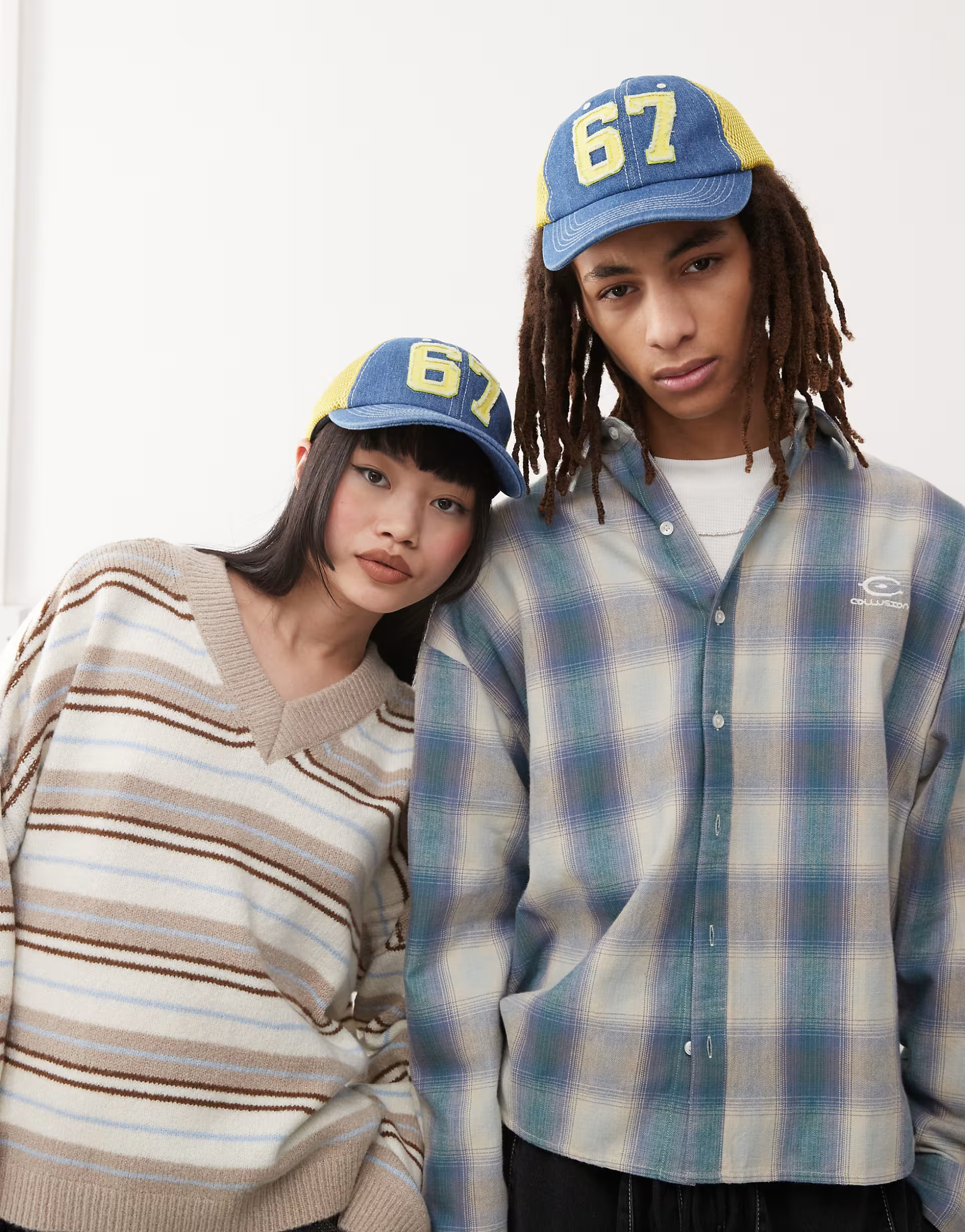 COLLUSION Unisex cap with embroidery in blue | ASOS (Global)