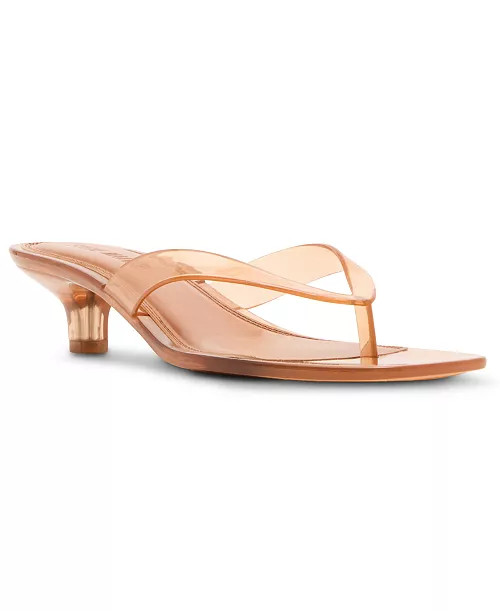 Women's Tracie-J Jelly Thong Kitten-Heel Sandals | Macy's