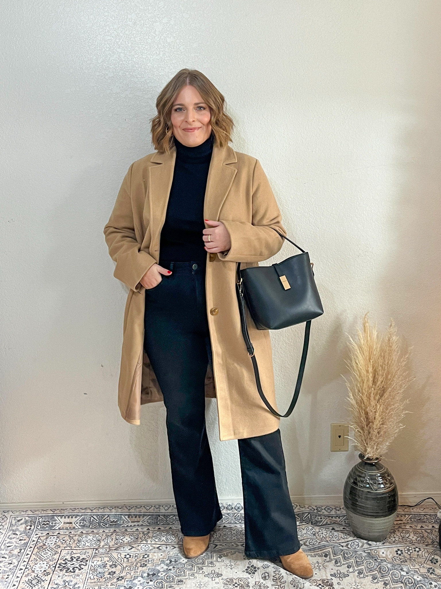 Winter Outfit// all black base with a camel coat 

#LTKStyleTip #LTKSeasonal #LTKMidsize