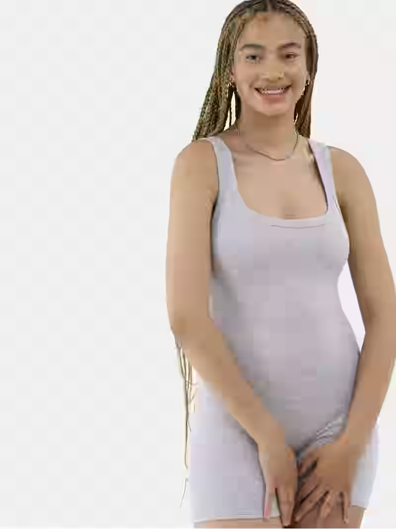 No Boundaries Cotton Ribbed Cozy Romper, Women’s | Walmart (US)
