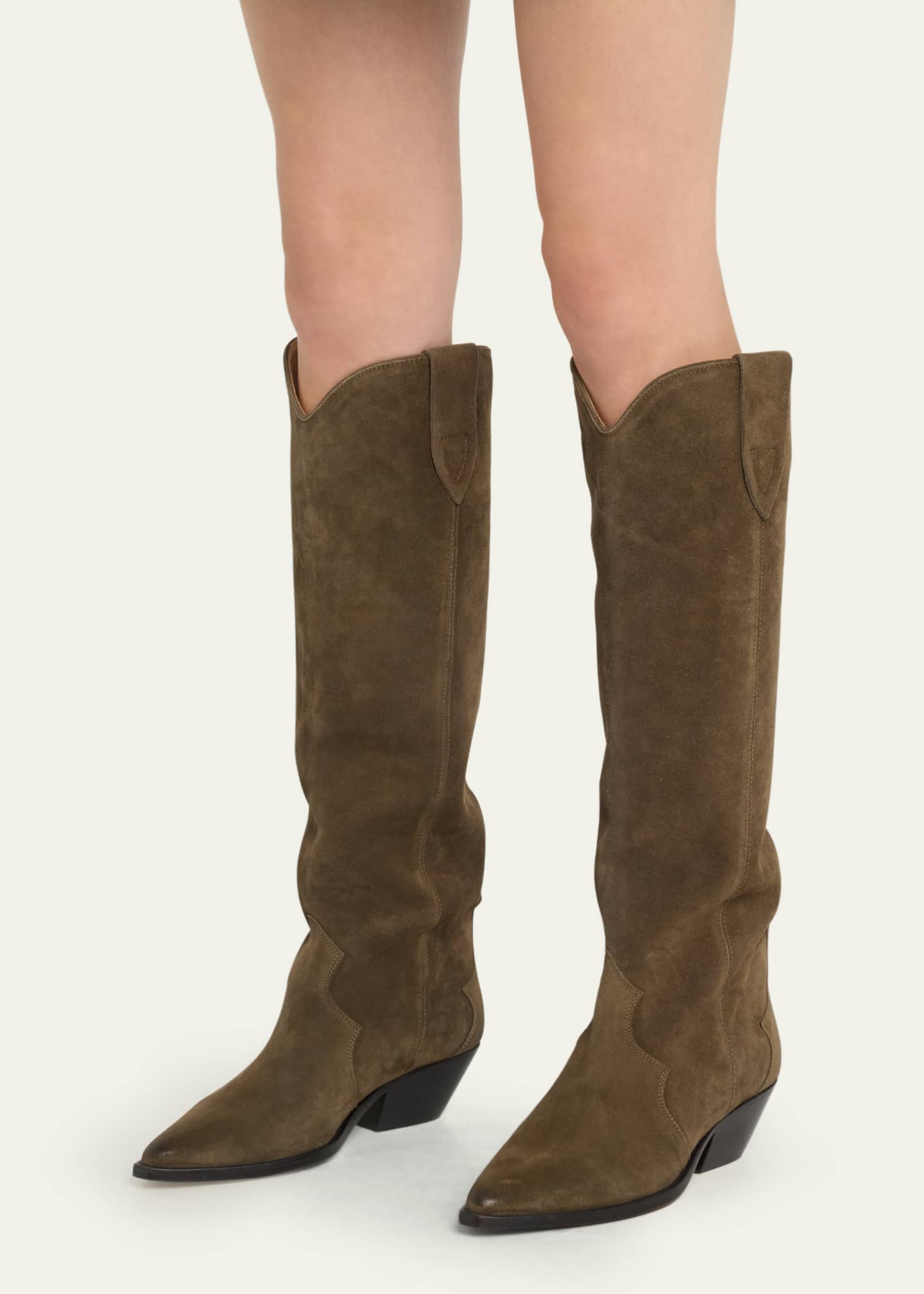 Isabel Marant Denvee Suede Tall Western Boots | Bergdorf Goodman