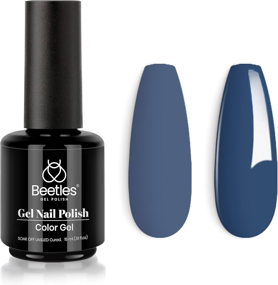 Beetles Gel Nail Polish, 1Pcs 15ML In the Navy Blue Color Soak Off Gel Polish Nail Art Manicure S... | Amazon (US)