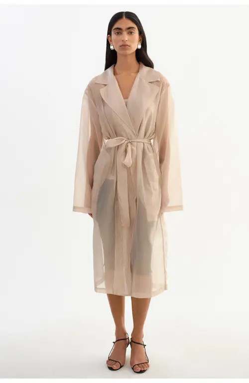 LAMARQUE Talise | Long Sheer Coat in Beige at Nordstrom, Size Small | Nordstrom