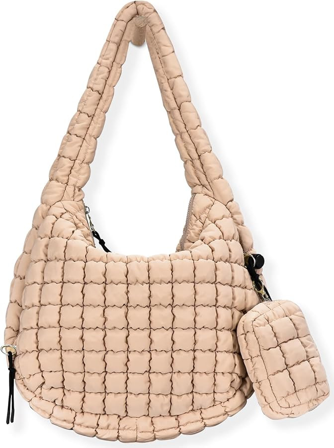 Puffer Tote Bag for Women Large Quilted Puffy Lightweight Carryall Crossbody Tote Bag for Women | Amazon (US)