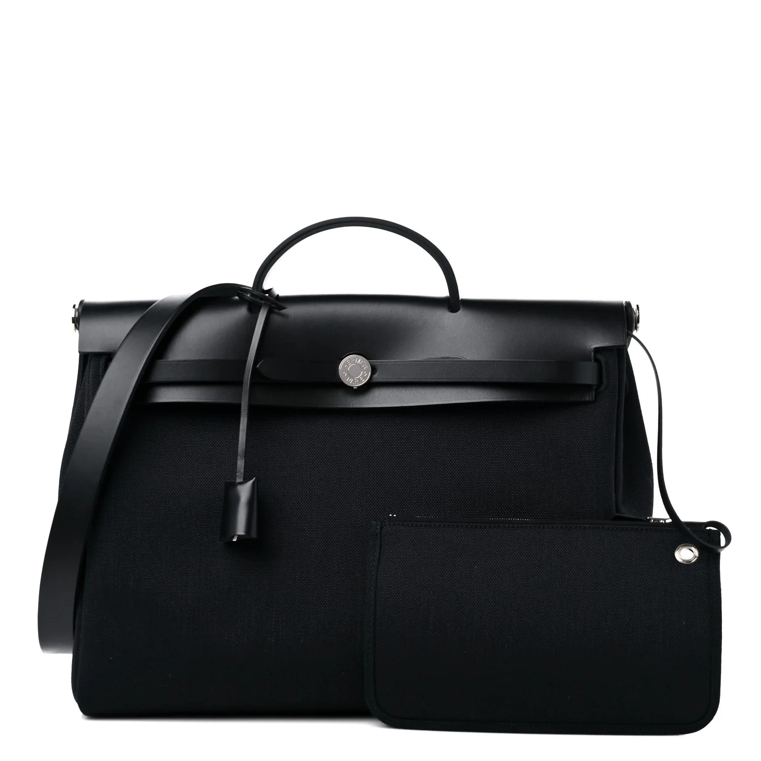 Military Toile Vache Hunter Herbag Messenger 39 Black | FASHIONPHILE (US)