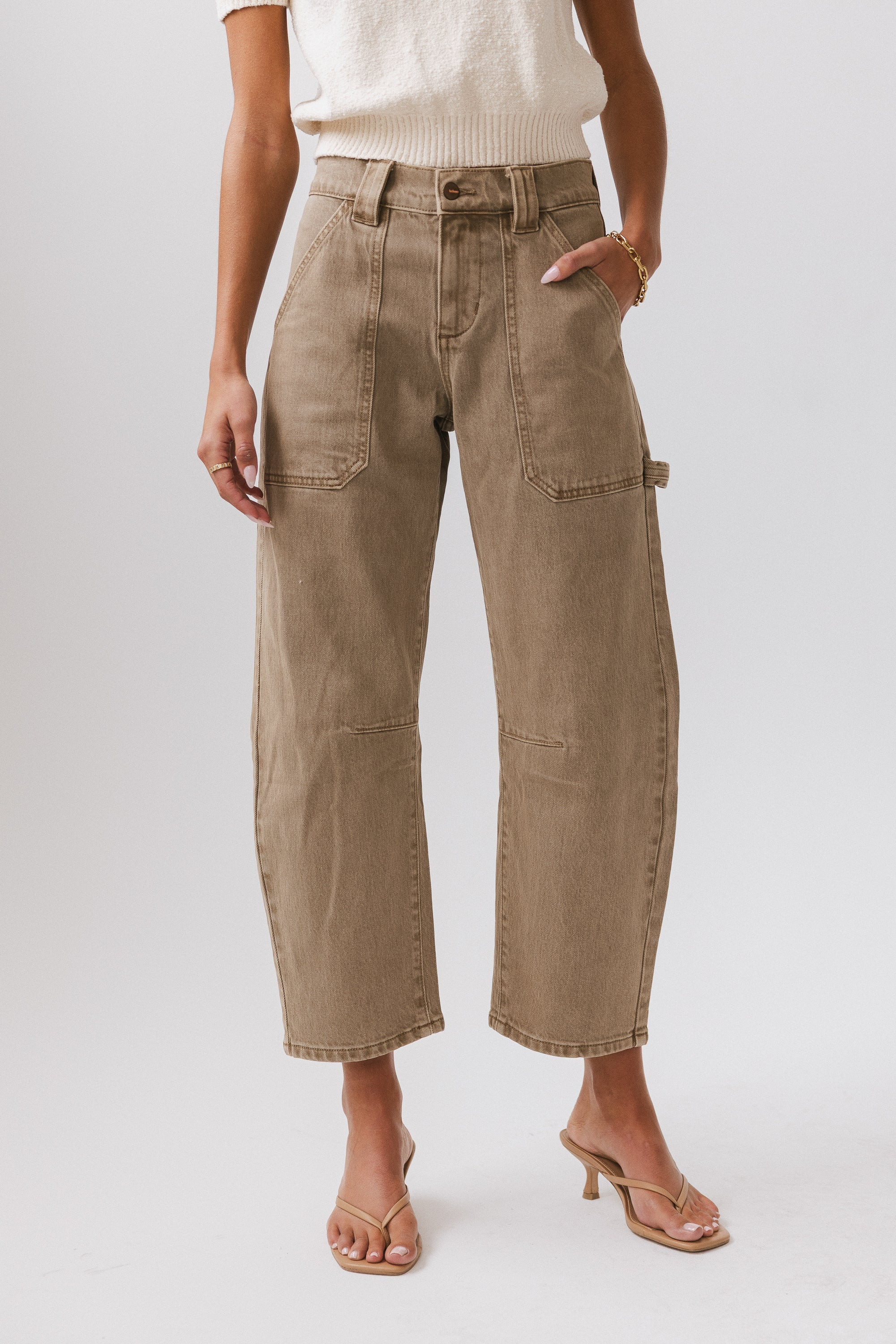 Scottie Barrel Jeans in Tan | Böhme US
