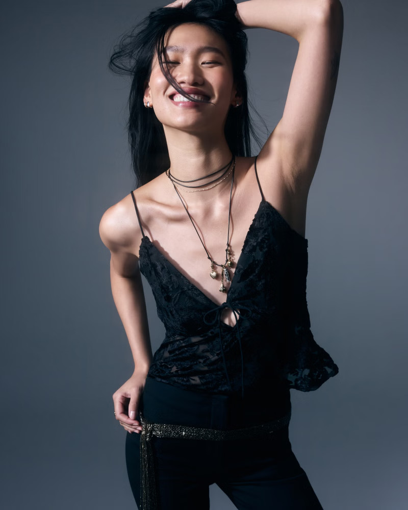 Sequin Tiered Cami | Abercrombie & Fitch (US)