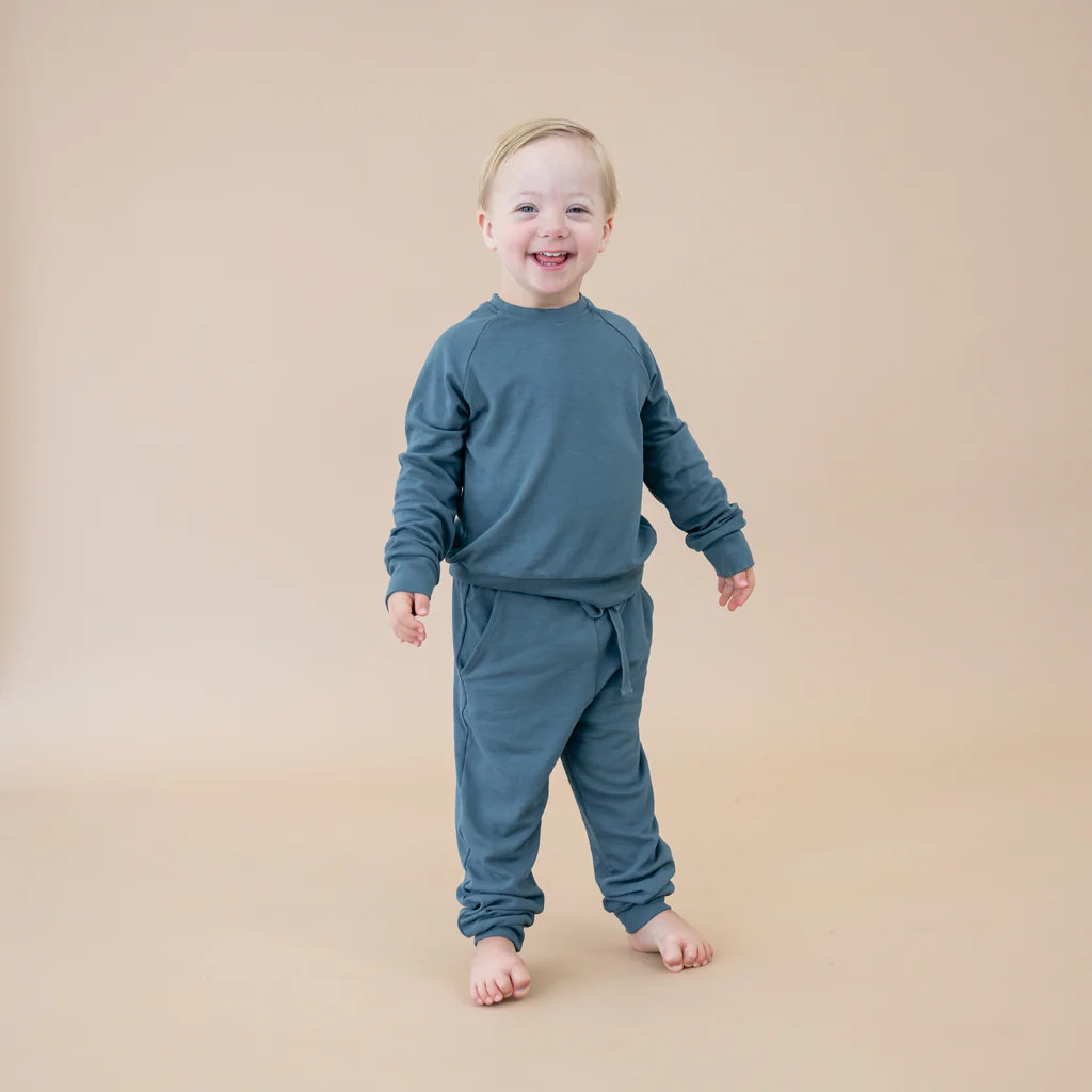 Bamboo Jersey Jogger Set in Atlantic | Kyte Baby