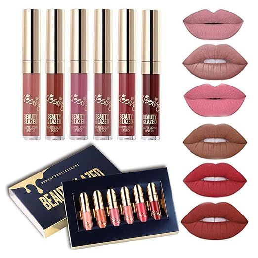 6 PCS Matte Liquid Lipstick set Waterproof Long Lasting Birthday Edition Durable Liquid Lipgloss ... | Amazon (US)