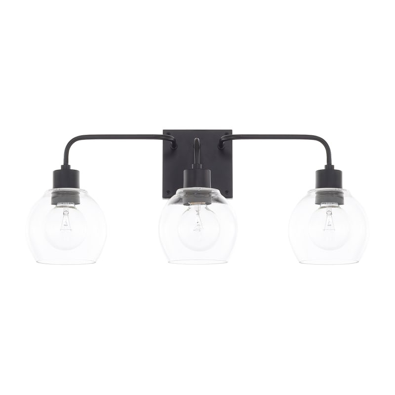 Capital Lighting 120031-426 Tanner 3 Light 24-1/2" Bathroom Vanity Light Matte Black Indoor Lighting | Build.com, Inc.