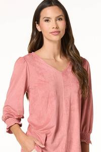 Cato Fashions | Cato Seamed Faux Suede Top | Cato Fashions