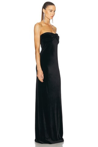 SER.O.YA Noela Velvet Gown in Black | FWRD | FWRD 