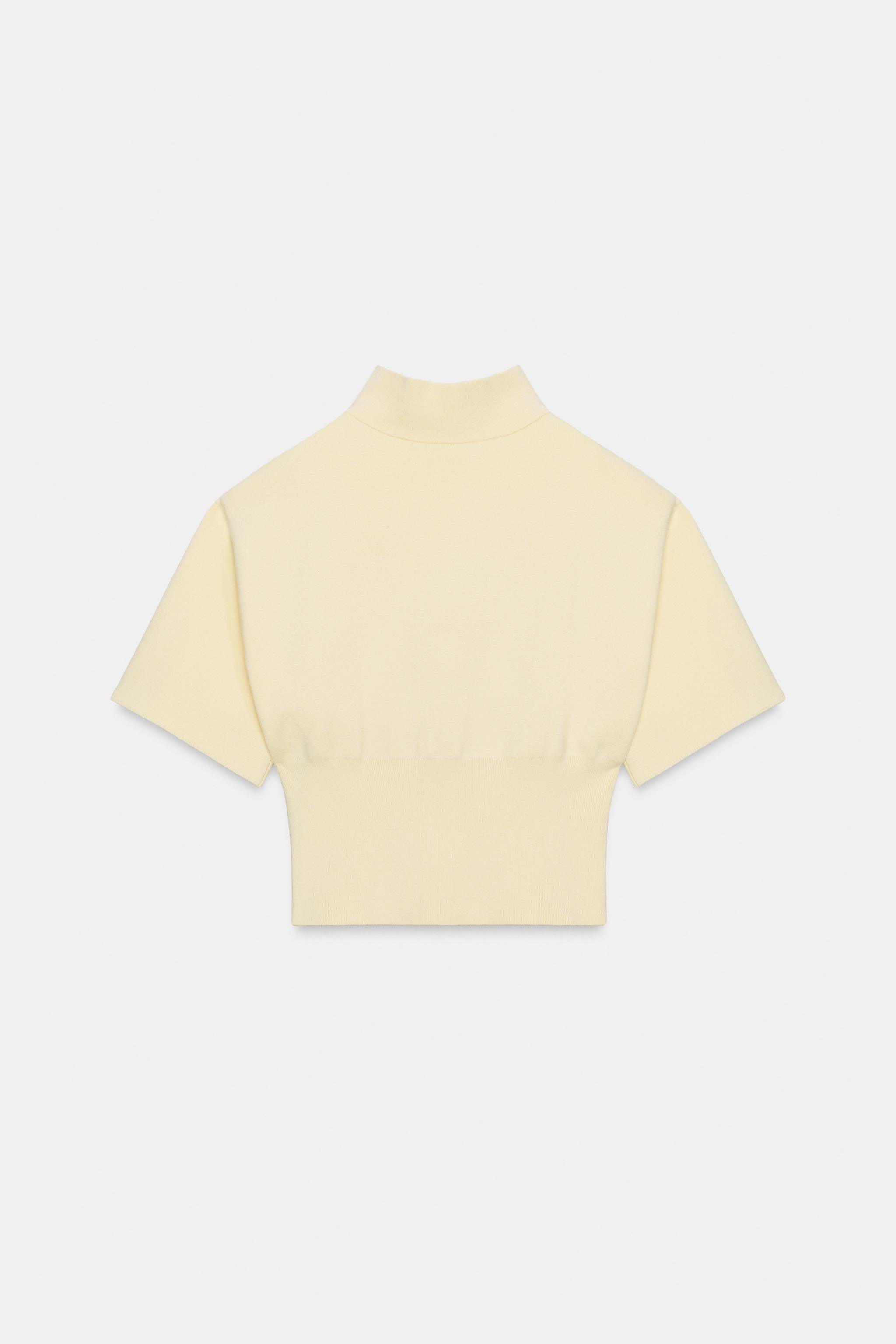 KNIT JUMPER WITH SHOULDER PADS AND SHORT SLEEVES | Zara UK