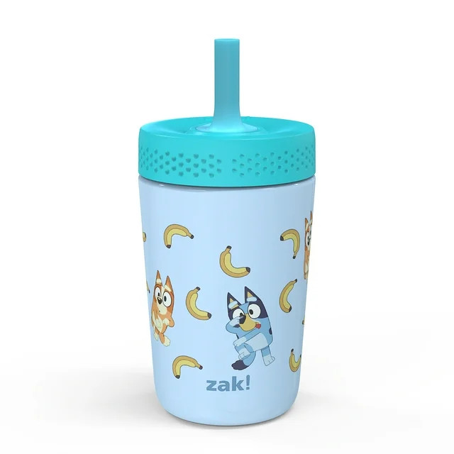 Zak Designs 12oz Bluey Kids Straw Tumbler, Stainless Steel Vacuum Insulated Kincaid Tumbler with ... | Walmart (US)