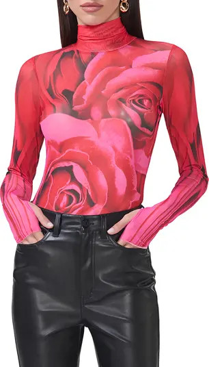 Zadie Print Sheer Mesh Top | Nordstrom