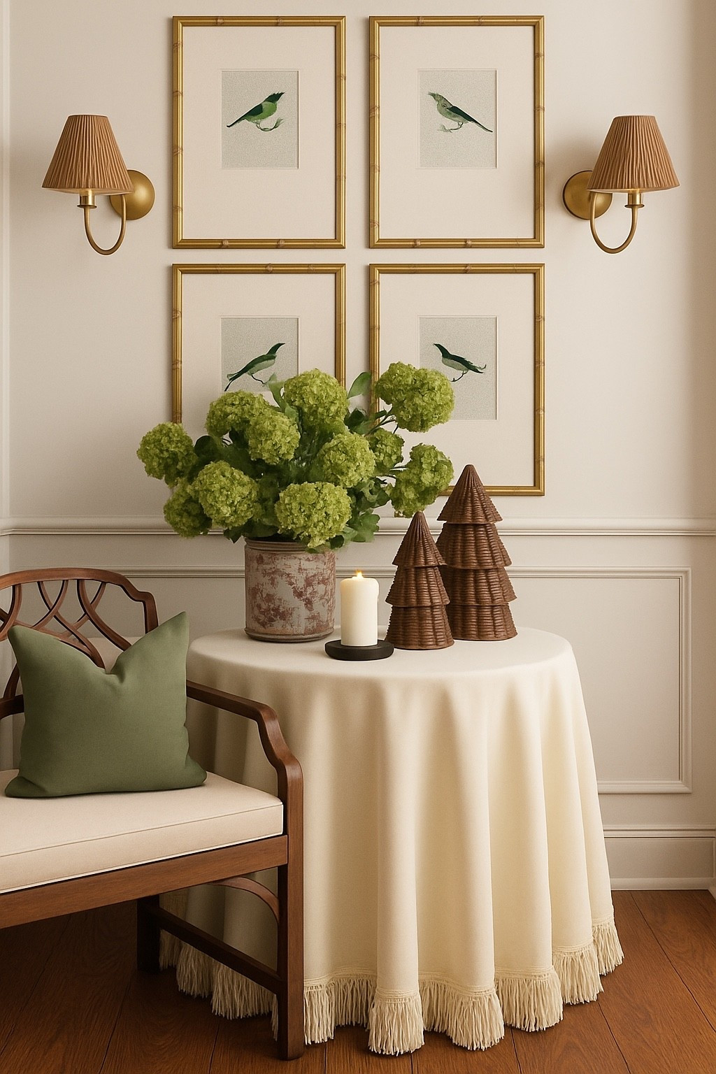 A mix of high and low for this foyer table styled for the holidays 



#LTKHome