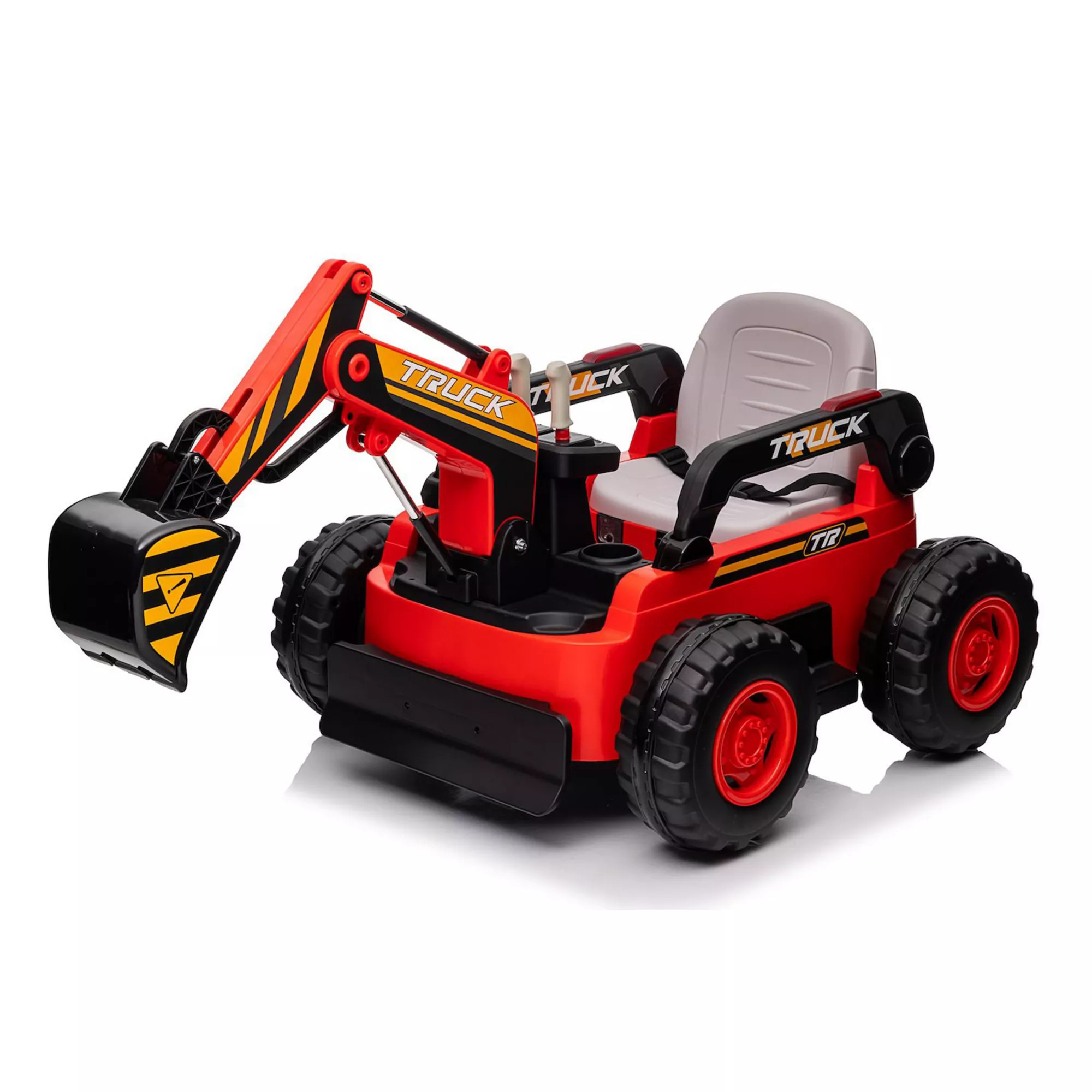 12V Kids Ride-On Excavator, 4WD Electric Construction Digger with Remote Control, Bluetooth, Musi... | Kohl's