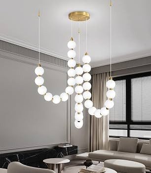 Modern Chandeliers LED Dimmable Light Acrylic Balls Ceiling Pendant Lighting for Living Room Dini... | Amazon (US)