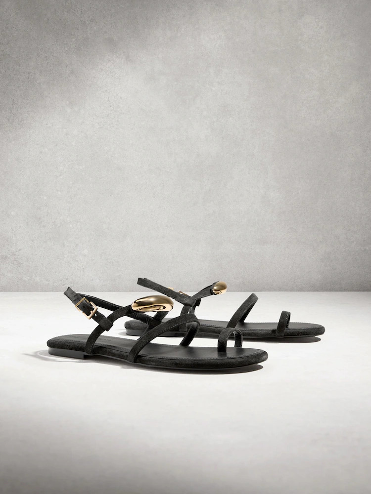 Black N. Premium Hardware Toe Loop Sandals | Next US