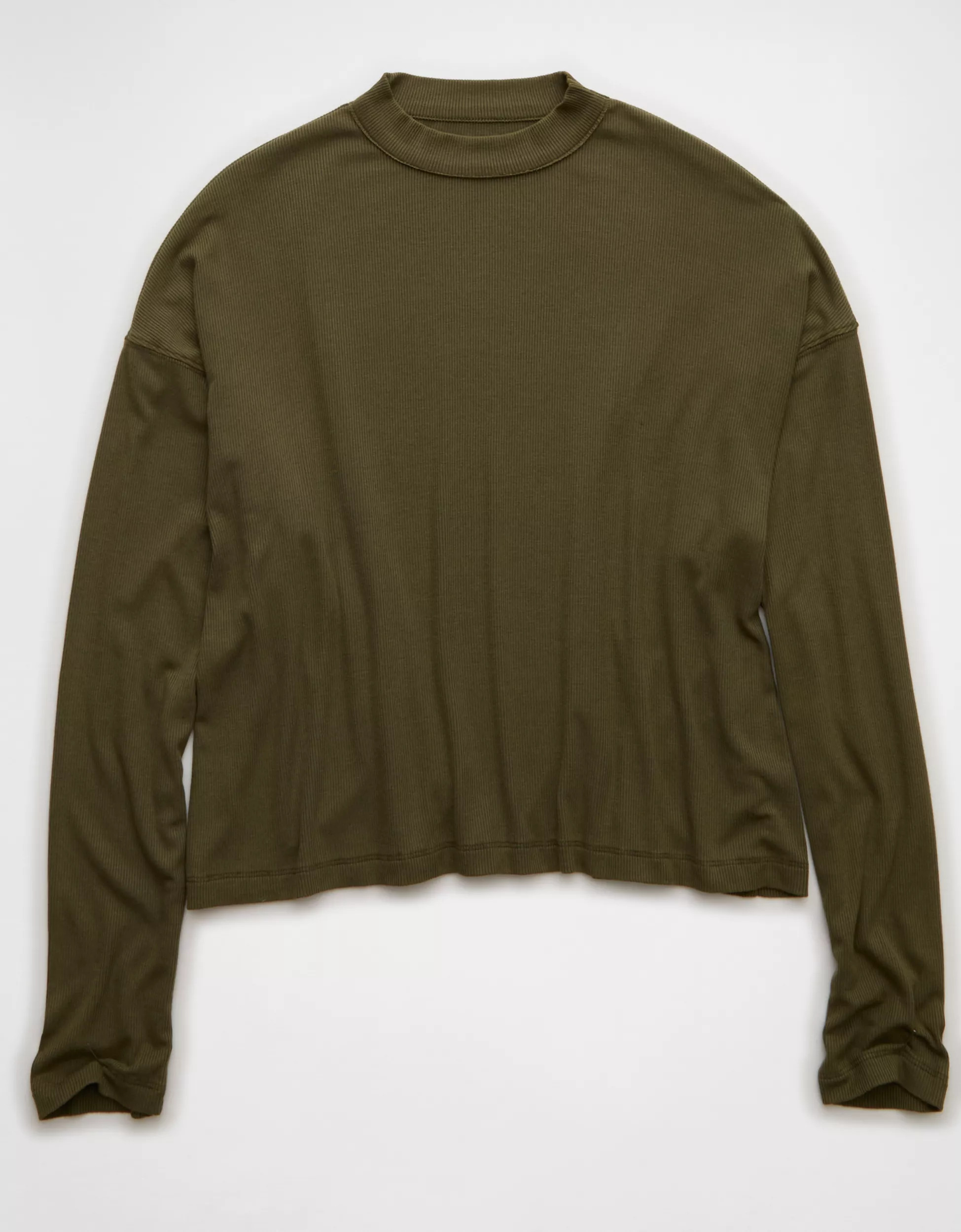 AE Soft & Sexy Long Sleeve Mockneck T-Shirt | American Eagle Outfitters (US & CA)