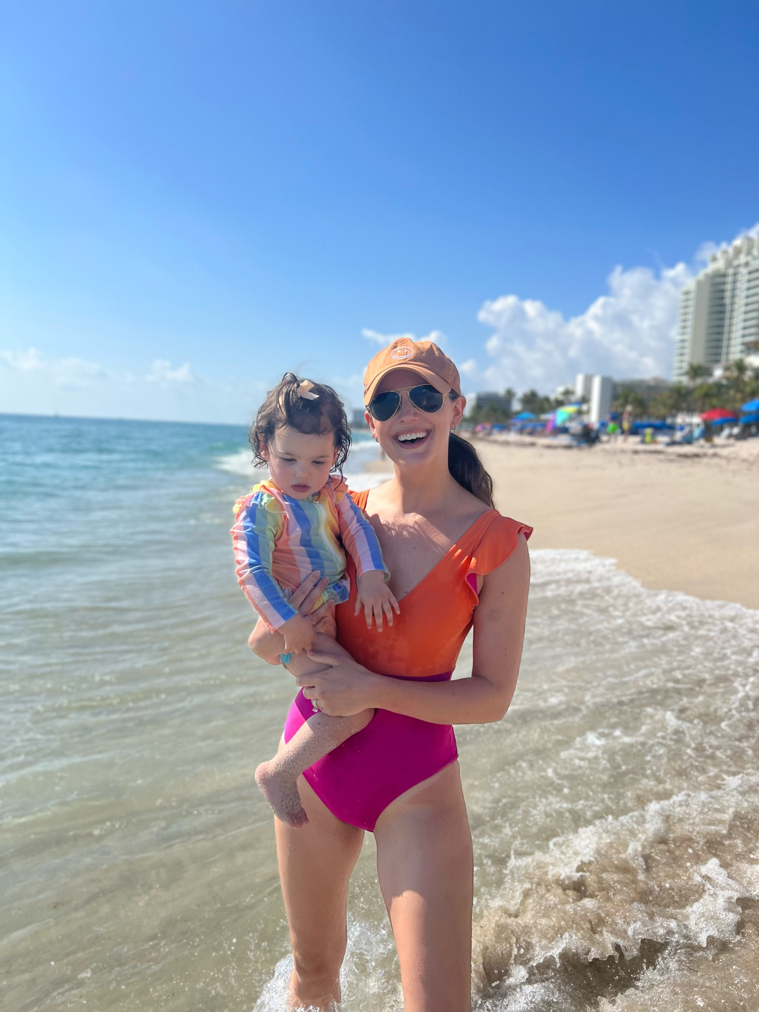 I’m convinced there isn’t a better mom swimsuit out there. It’s so cute, makes you feel great but is practical. Compression so it stays in place, makes you feel supported, but comfy enough to wear all day and chase after/bend over to pick up littles in. This is the ruffle backflip and I have it in 2 color ways. It’s my most worn suit! Runs TTS, I’m in the 4. 

#LTKSeasonal #LTKswim